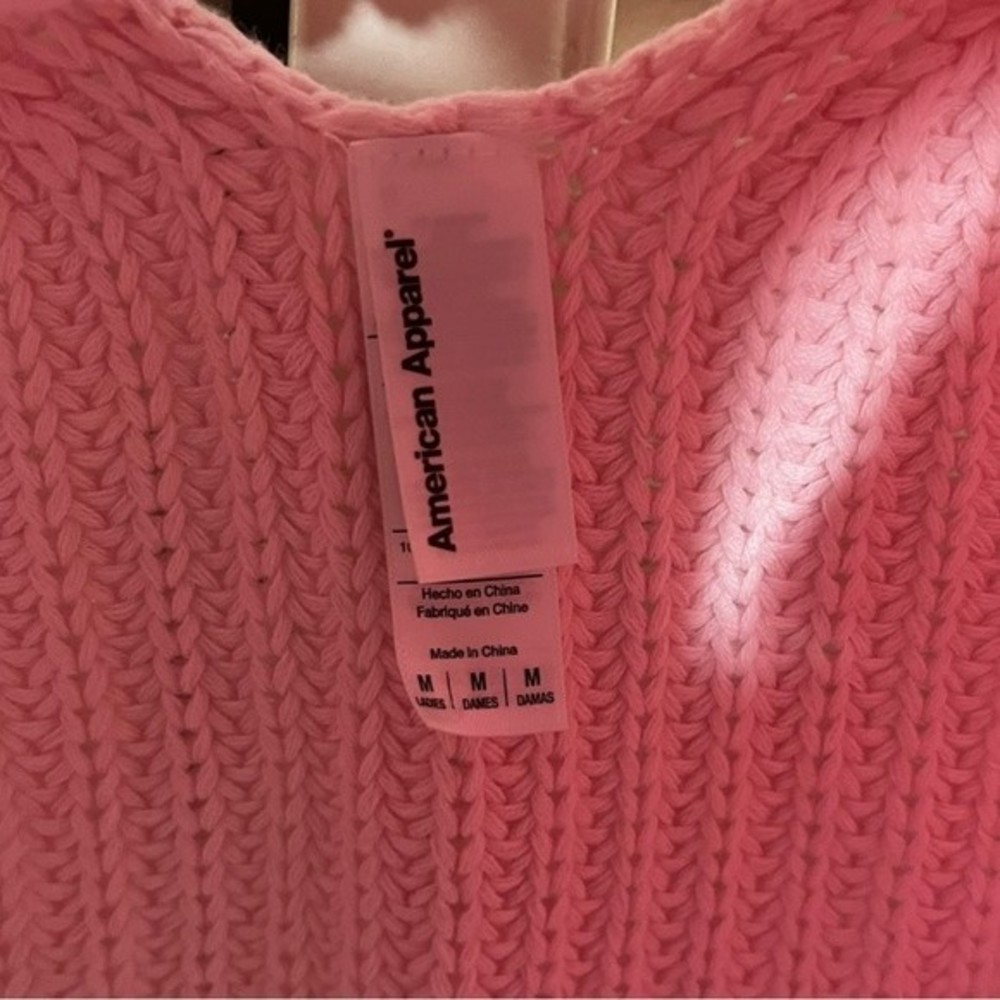 American Apparel pink knit sleeveless crop tank Medium NWOT - Picture 4 of 4